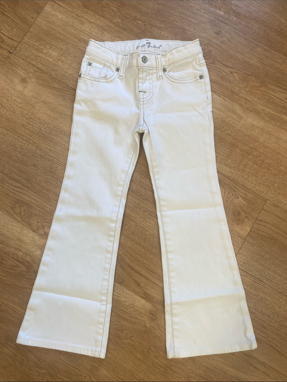 7 For All Mankind Kids White Bootcut Flare Jeans 5